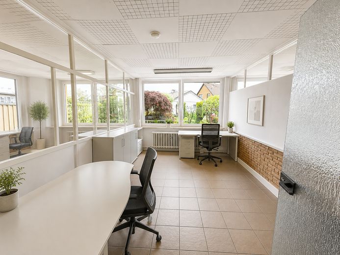 Superficie luminosa per ufficio/studio al piano terra con vista sul giardino e posti auto – 125 m² a St. Tönis / Tönisvorst – Foto 3