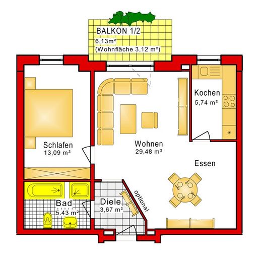 TOP Wohnung im 1. OG – Grundriss