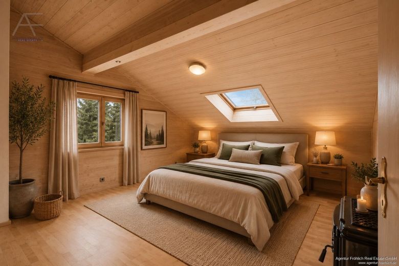 Ein Meisterwerk ökologischer Baukunst - Exklusives Bio-Blockhaus am Waldrand von Icking – Icking_3nd_Bedroom
