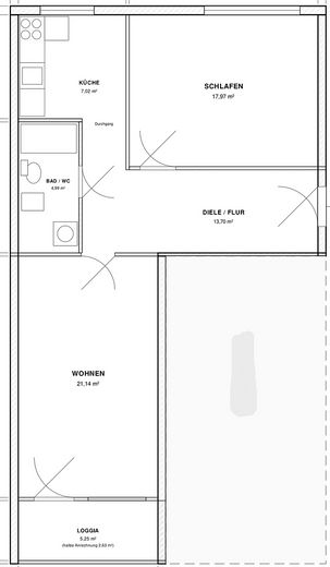 Sofort frei oder tolle Kapitalanlage: Helle Wohnung in zentraler Lage – Grundriss