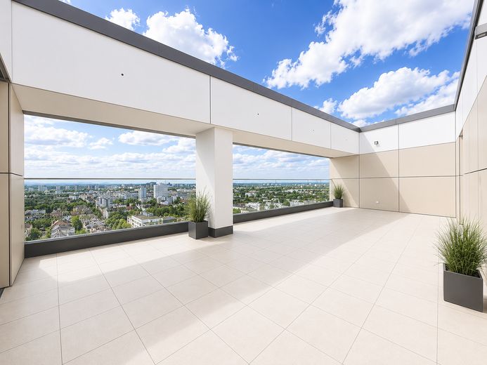 Exclusief 3-kamer-penthouse in het PRÄDIUM Frankfurt | 169 m² | skylinezicht | 18e verdieping – Terrasse 