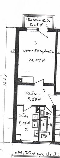 Stilvolles renoviertes Single-Apartment mit Altbau-Charme – Provisionsfrei! – Grundriss Wohnung