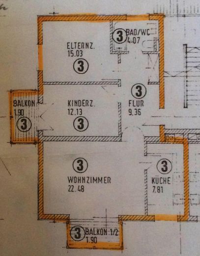 Atrakcyjne mieszkanie 3-pokojowe na sprzedaż w ekskluzywnej dzielnicy willowej Pullach (Großhesselohe)! – Grundriss