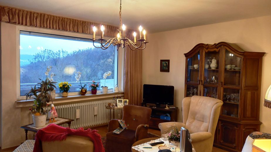 sonnige Wohnung mit Weitblick – Wohnzimmer möbliert