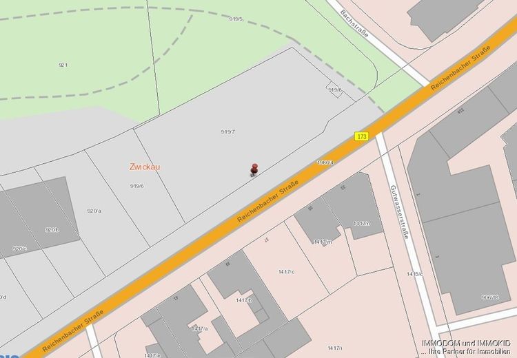 Freifläche mit Bürocontainer in zentraler und gut sichtbarer Lage in Zwickau zu verpachten! – Kartenansicht