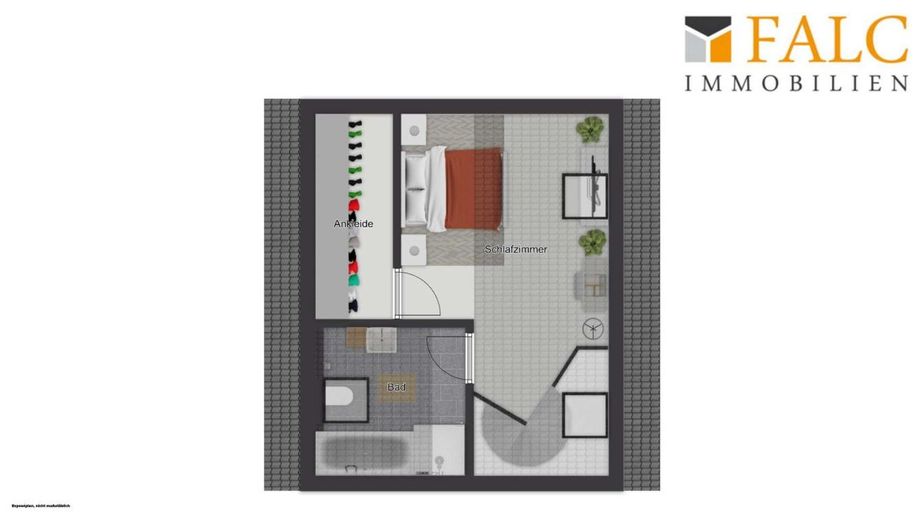 Wohnen auf zwei Ebenen - 3 Zimmer-Dachgeschosswohnung mit Loggia und TG-Stellplatz – Obere Ebene