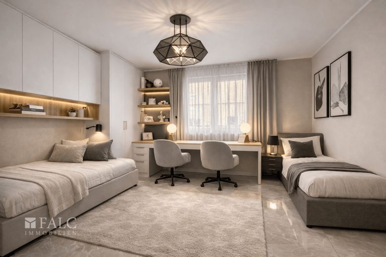 Sofort bezugsfrei: Helle 3-Zimmer-Wohnung mit modernem Wohngefühl – Schlafzimmer- Ki