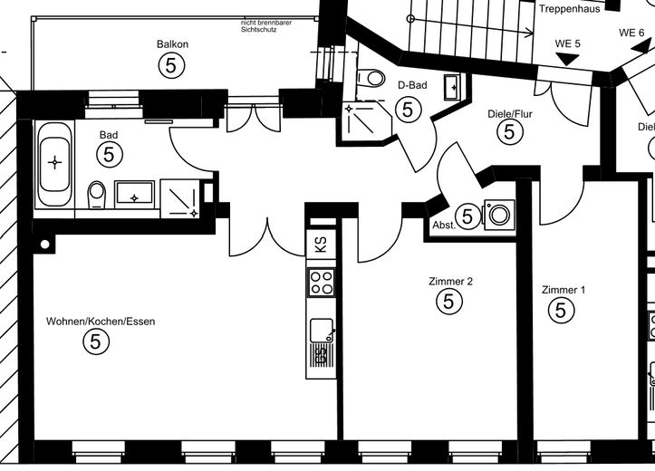 Appartamento di 3 locali appena ristrutturato con cucina componibile di lusso e ampio balcone – Foto 13