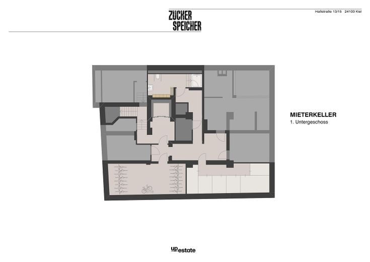 Bürofläche im Zuckerspeicher (2. Etage, 225 m², 17 Arbeitsplätze) – Kellergeschoss