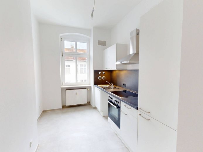 Ristrutturato: appartamento d’epoca di 2 locali con BALCONE e cucina componibile a Berlino Friedrichshain – Ansicht I: Küche