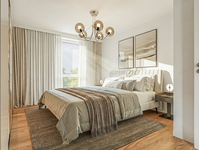 Zentrale Lage in Aschaffenburg: 3-Zimmer-Wohnung mit Balkon, Aufzug & Erstbezug nach Kernsanierung – Schlafzimmer