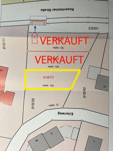 Baugrundstück mit bereits erbrachten Bauleistungen für den Bau einer Doppelhaushälfte – Lageplan Flurstücknr. 918/39