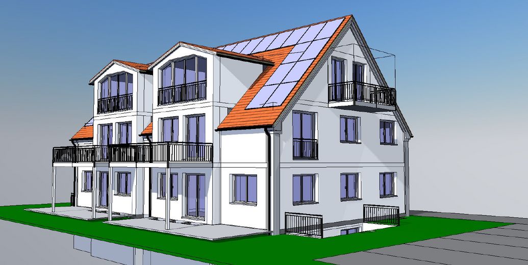 Baugrundstück Langerringen – MFH, Doppelhaus oder EFH sofort bebaubar – Erstellte Perspekitve des MFH