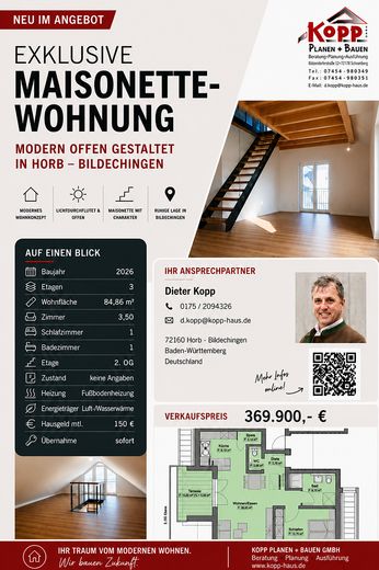 Exklusive Maisonettewohnung – modern offen gestaltet in Horb - Bildechingen – Foto 1