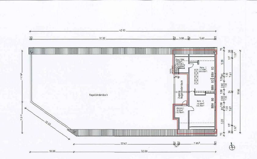Freshly renovated! 885m² Elegant & Attractive commission-free commercial space in Winsen (Luhe) – Grundriss Obergeschoss Büros