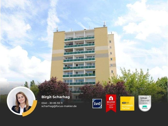 Merseburg-Süd -2 Monate mietfrei - schöne 2-Zimmer-Wohnung mit Balkon, Tageslichtbad und Lift! – Foto 1