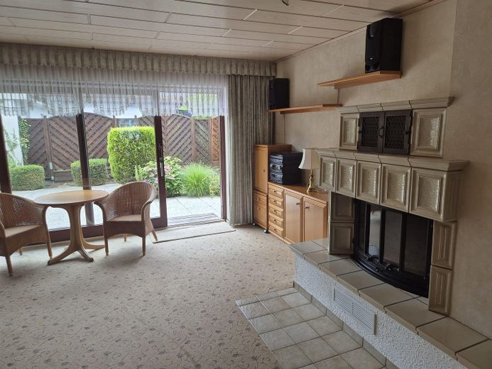 Wohnzimmer Kamin Terrasse