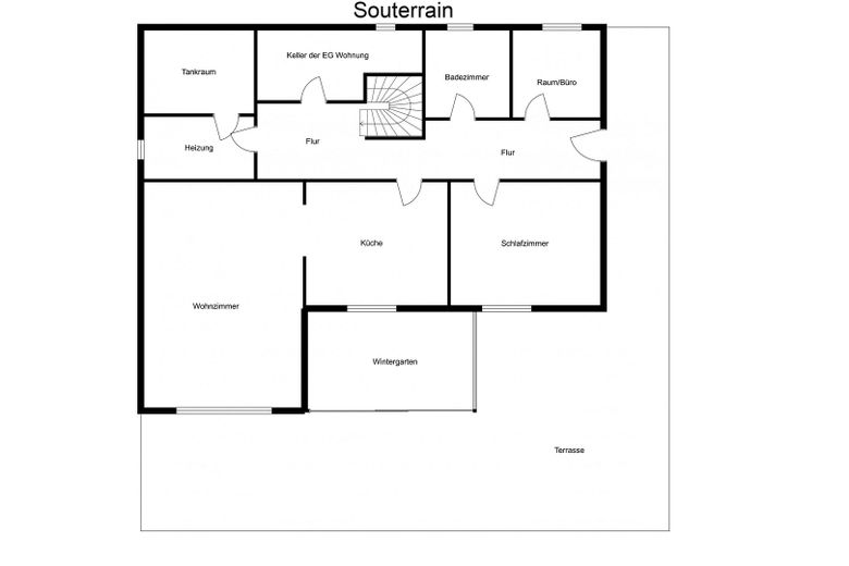 Rendimento del 6,57%, senza commissioni! Casa bifamiliare o trifamiliare in posizione elevata con vista sulla valle della Sieg – Grundriss Souterrain