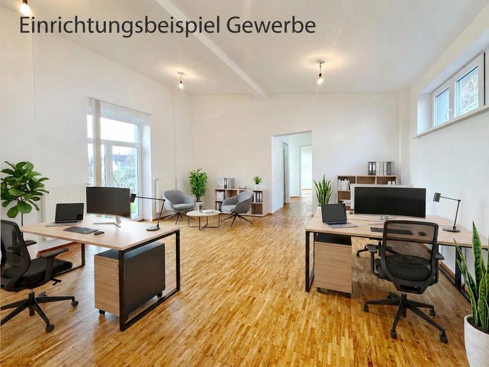 Modernes Wohnhaus mit separater Gewerbeeinheit in ruhiger Citylage – Beispiel Einrichtung Gewerbe
