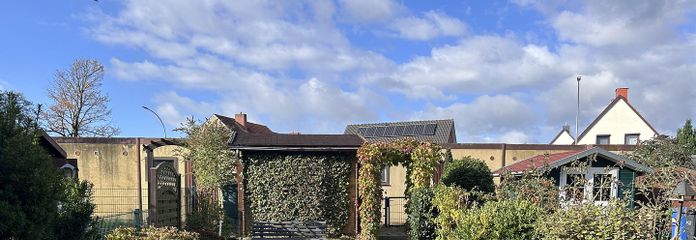 Blick auf die Garagenanlagen