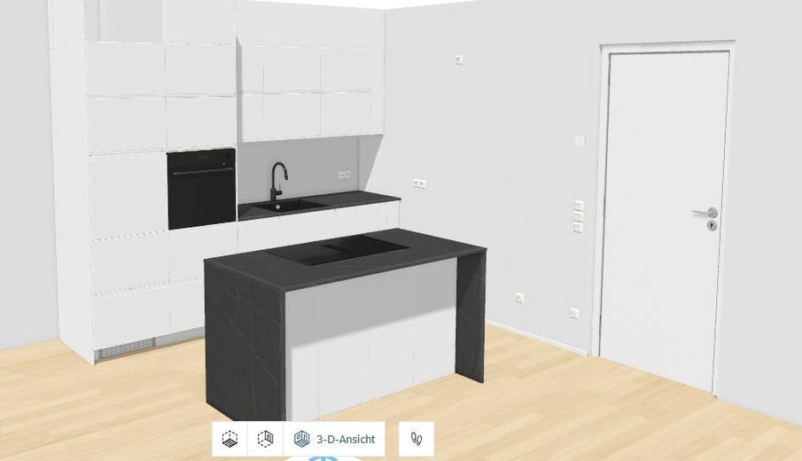 Erstbezug 2026: Helle 2-Zi.-Wohnung in ruhiger Villenlage – Balkon ins Grüne, hohe Decken, TG – Küche