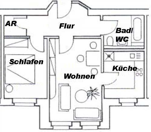 Günstige 2-Zimmer mit Wannenbad und Laminat in guter Lage! – GR