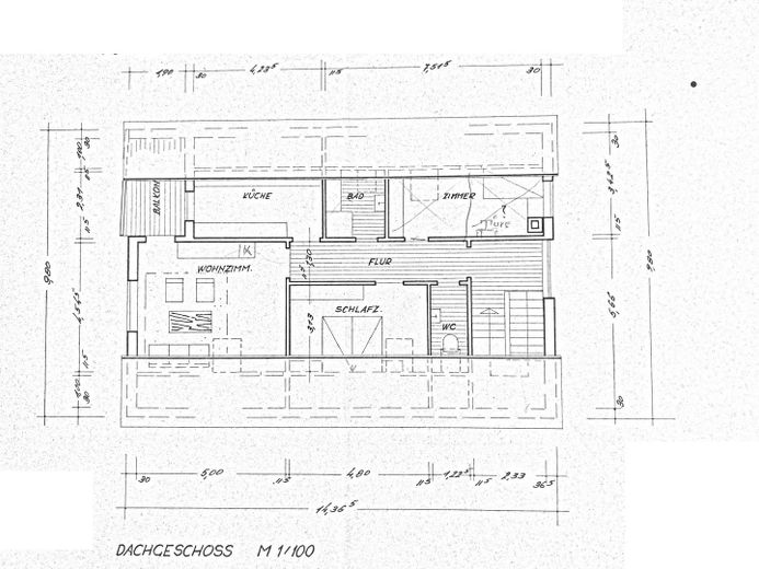 3 Famlienhaus in Top-Lage Rottweil zu verkaufen – Grundriss Dachgeschoß