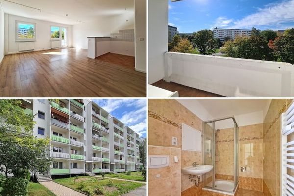 2 Warmmieten frei*: Renovierte Balkonwohnung mit Aufzug, Duschbad & großem WZ