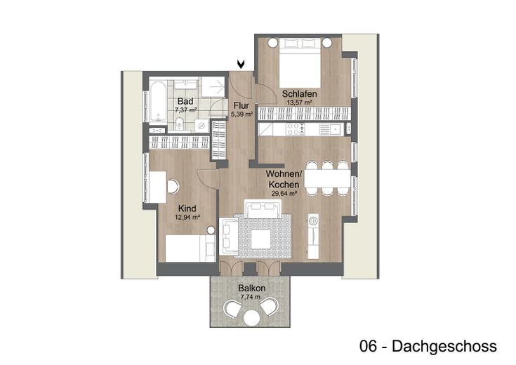 Traumhaft helle 3‑Zimmer‑Wohnung zu vermieten - Erstbezug nach Kernsanierung – Grundriss