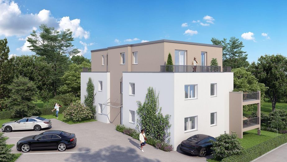 Großenlüder - apartamento de nueva construcción – Nord-West Ansicht (Eingang)