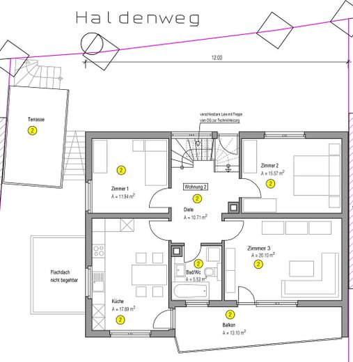 Neugründung 6er-WG Lörrach mit Balkon & Terrasse – Grundriss OG