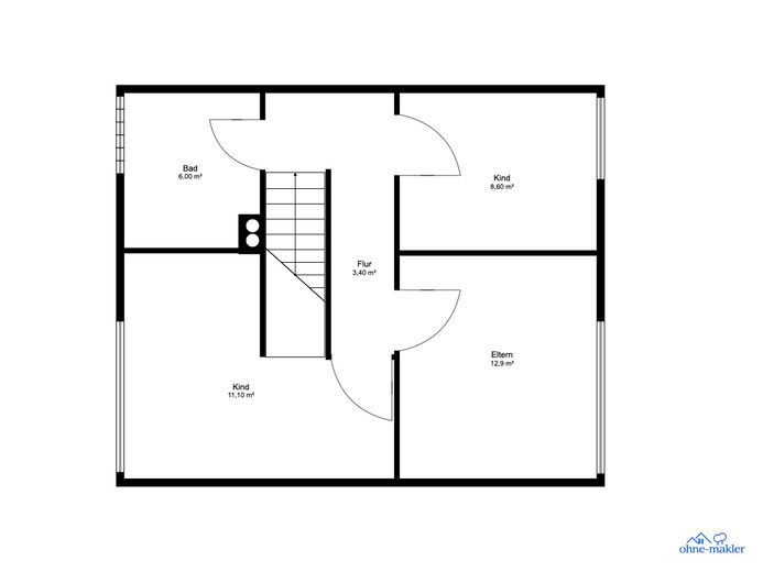 Provisionsfrei: Reihenhaus mit Garten in begehrter Wakenitznähe – Grundriss OG