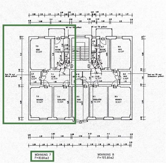Bell'appartamento di 3 locali con vista sull'Elba / Dresda-Johannstadt – Grundriss