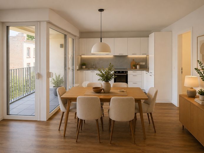 *Neuwertig* 2-Zimmer-Wohnung mit Balkon in Offenbach – Essbereich