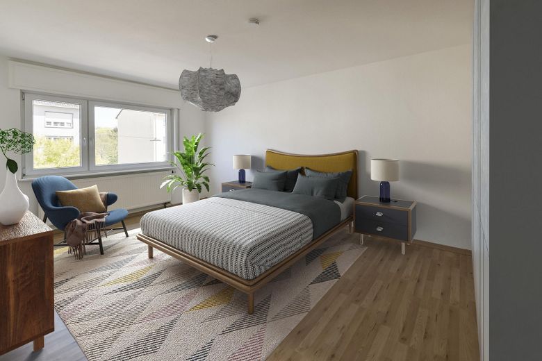 SENZA INTERMEDIARIO & subito libera: appartamento ristrutturato di 3 locali con cucina componibile, KA-Mühlburg – Schlafzimmer