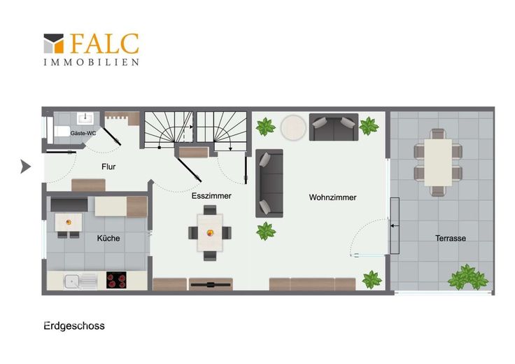 Charmantes Reihenmittelhaus in attraktiver Lage in Köln-Meschenich! – Grundriss_EG_möbliert