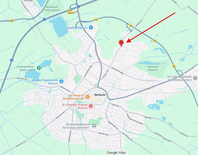 MFH-Baugrundstück in guter Nachbarschaft - Flexible Entwicklungsmöglichkeiten nach §34 BauGB – Auszug Google Maps