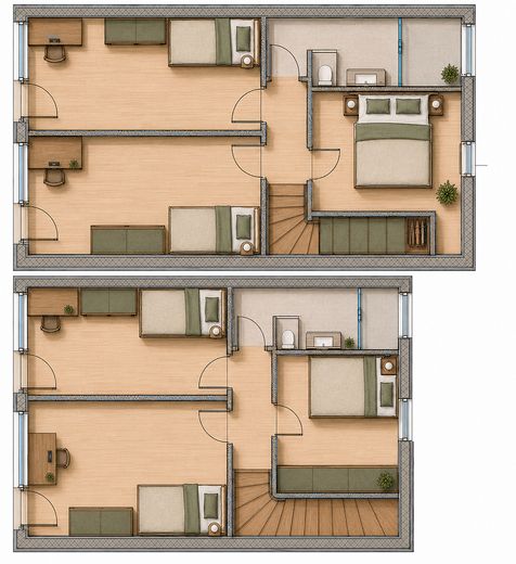 IHR TRAUMHAUS IN GANGELT-STAHE: FLEXIBEL, NACHHALTIG & SCHAFFEN FÜR JEDE LEBENSPHASE – Grundriss 1 Etage Doppelhaus 