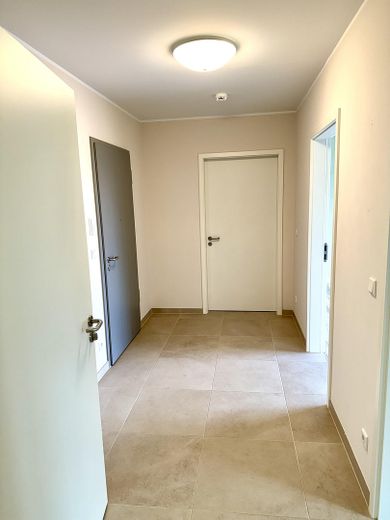 Zo goed als nieuw appartement in een meer-generatiewoning met garage, geschikt voor ouderen en drempelvrij – Flur mit Wohnungstür