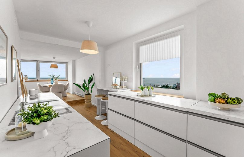 Esclusivo appartamento in città con vista spettacolare su Bremerhaven – pronto per essere abitato – senza provvigione! – Küche