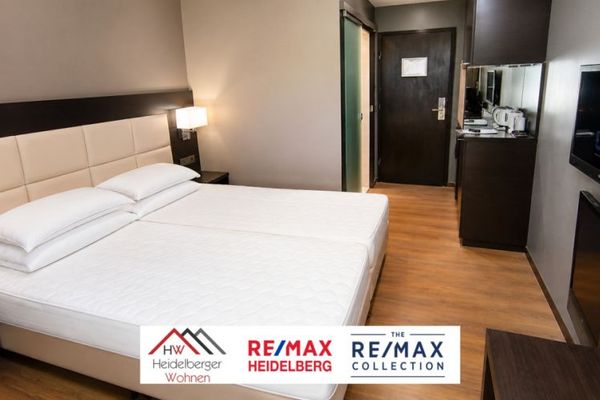 Hotel-Atmosphäre: vollausgestattetes möbliertes ehemaliges Hotelzimmer in Karlsruhe zu vermieten.