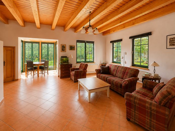 vivienda de ensueño en un entorno verde *Casa unifamiliar en Klotzsche* – Großer Wohnzimmerbereich