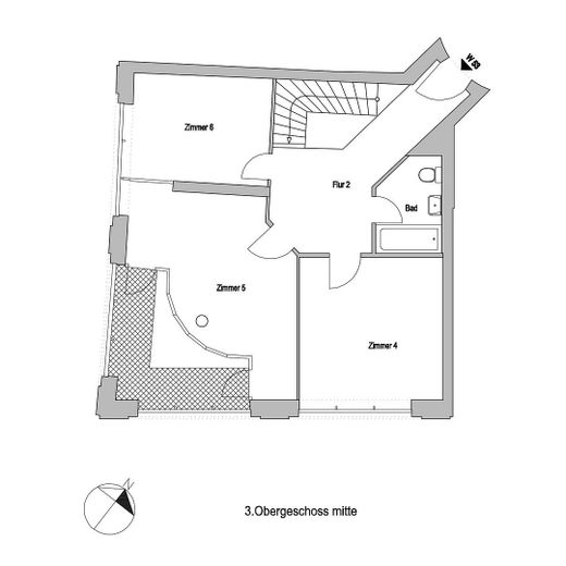 Potsdamer Platz – Lichte Maisonette am Park: Bezugsfrei, Provisionsfrei! – Grundriss 3. OG