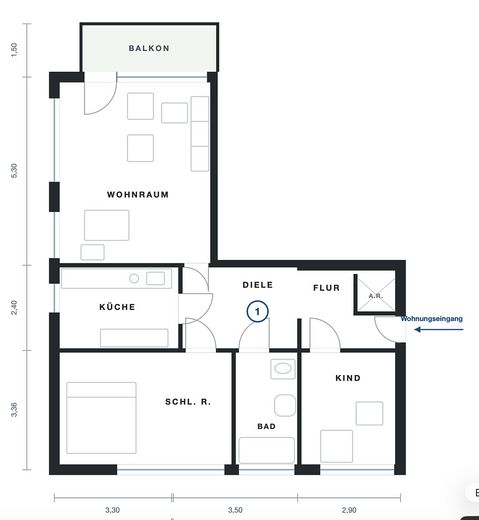 Wohntraum in Hilden! Modernisierte 3 Zimmer EG Wohnung mit Balkon, Gartennutzung und Stellplatz – Foto 11