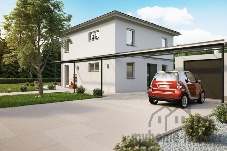 AKTIONSHAUS provisionsfrei vom Bauträger: Schlüsselfertiges Massivhaus mit Grundstück zum Festpreis! – Hausansicht