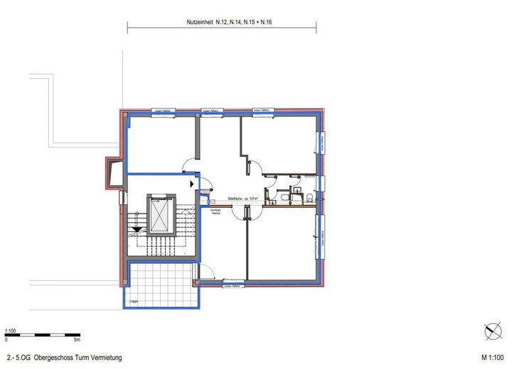 Grundriss Turm 2.-4.OG