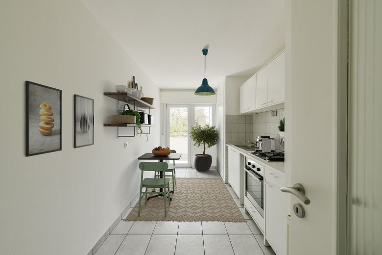 Attraktive, schöne und helle 3-Zimmer-Wohnung mit Balkon – Küche
