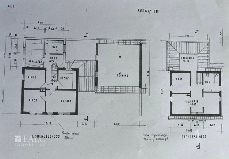 Top Investment, gepflegtes Mehrfamilienhaus in Wörth am Main – Grundriss Obergeschoss &amp; Dachgeschoss