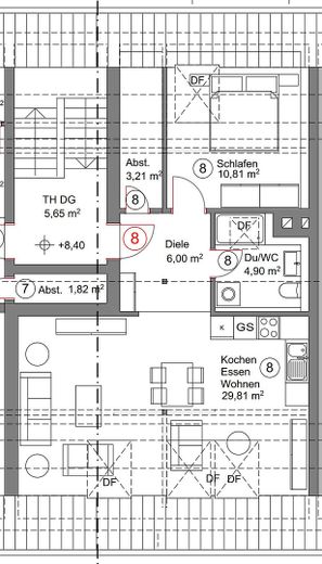 Pierwsze zasiedlenie – wyjątkowe 2-pokojowe mieszkanie na poddaszu w Schwetzingen – Grundriss