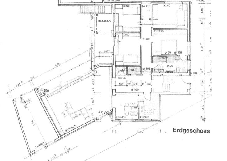 Buchholz! Huis in huis - appartement op de begane grond van 156 qm met terras, tuin en grote garage – Grundriss Erdgeschoss